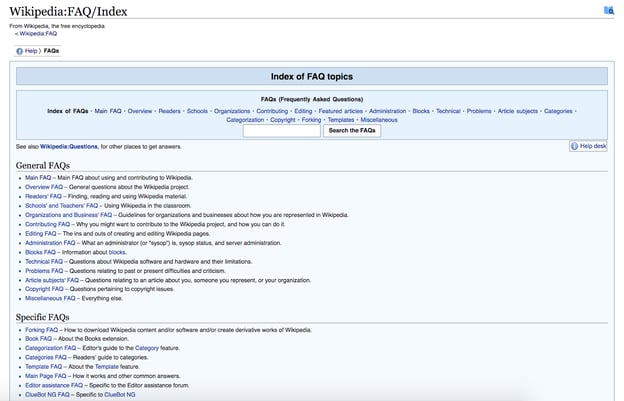best FAQ pages: Wikipedia